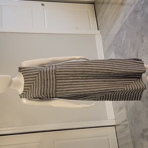 J. Jill Gray and White Asymmetrical Sheath Dress